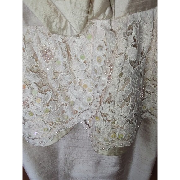 NOS vintage Saint Romei sz 10 light pink 100% silk two piece suit w/belt - Picture 8 of 16